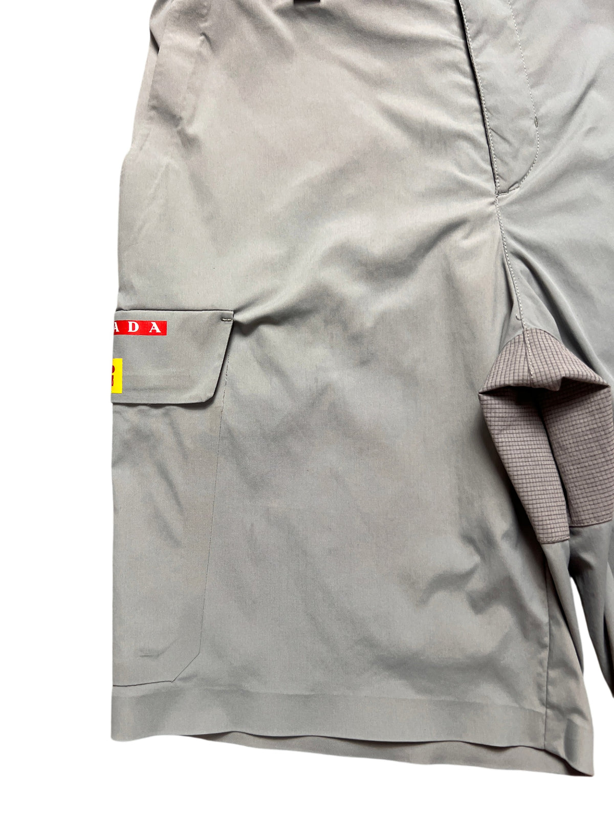 Prada Linea Rossa Luna Rossa Pirelli cargo shorts, grey, size 50