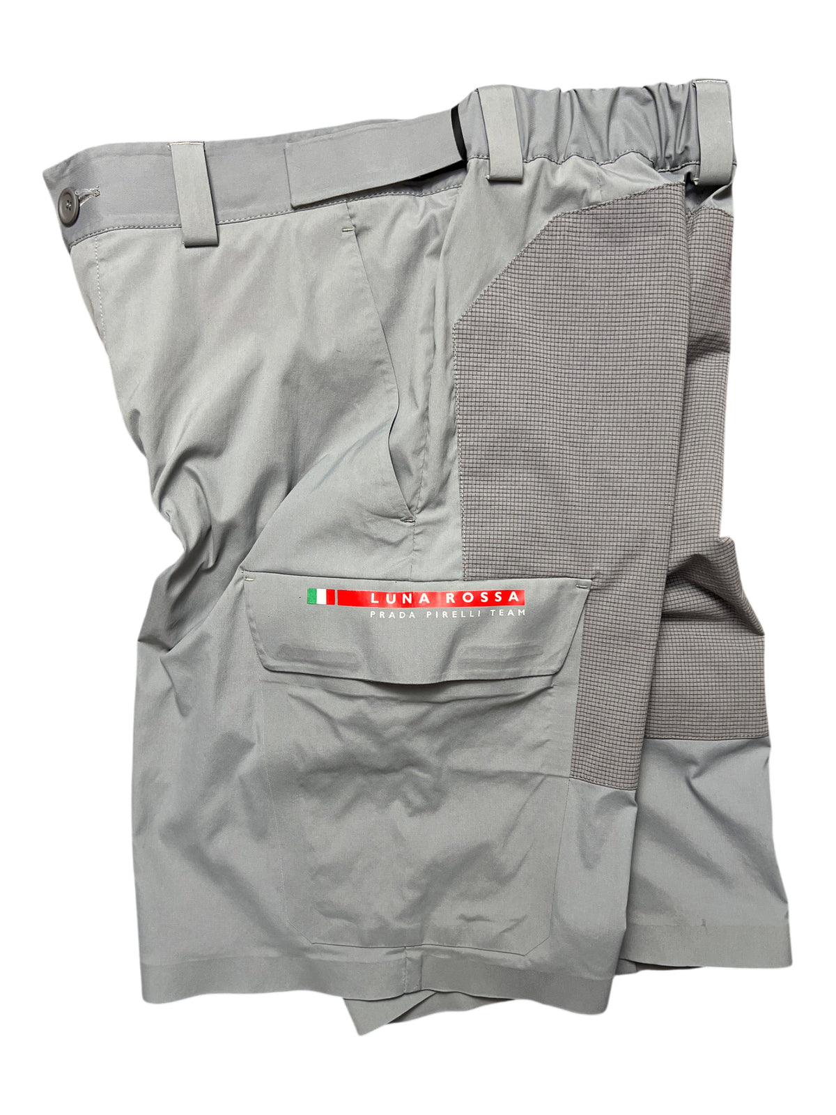Prada Linea Rossa Luna Rossa Pirelli cargo shorts, grey, size 50