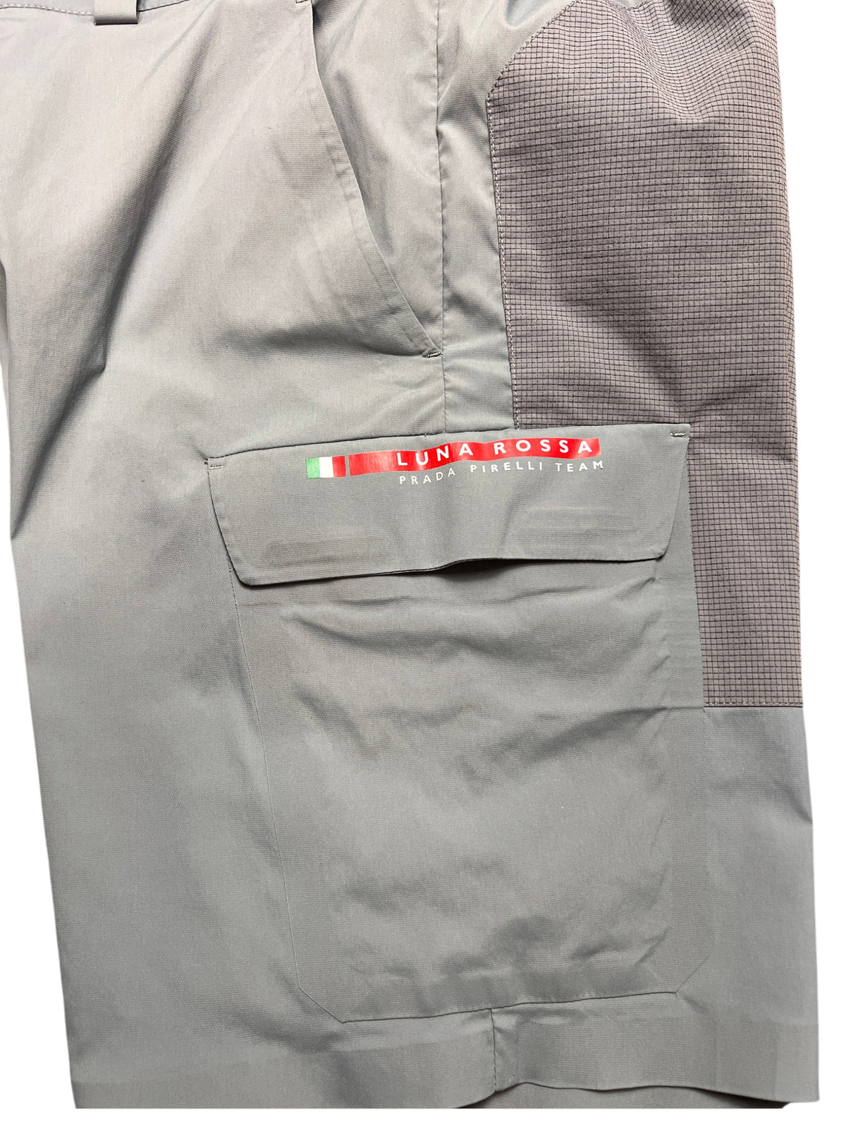 Prada Linea Rossa Luna Rossa Pirelli cargo shorts, grey, size 50