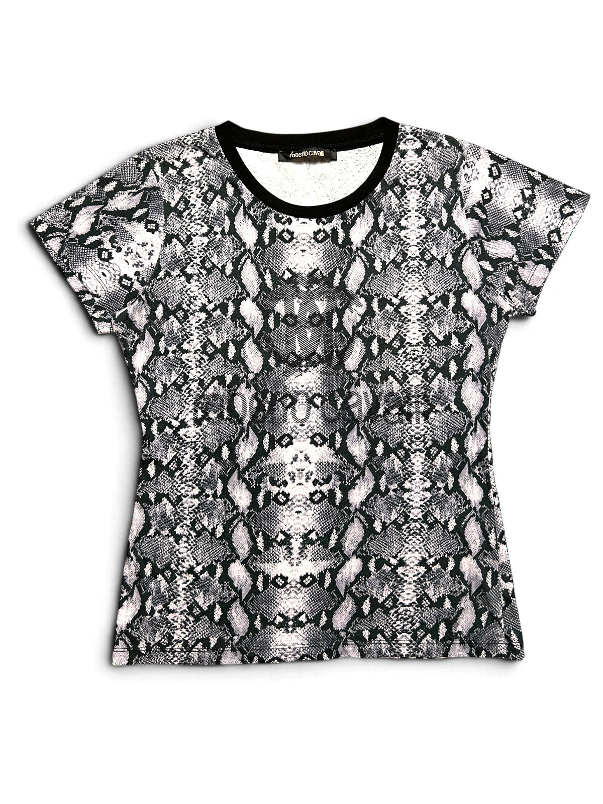 Roberto Cavalli python print logo t-shirt, women's XS