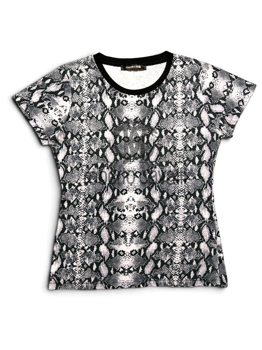 Roberto Cavalli python print logo t-shirt, women's XS