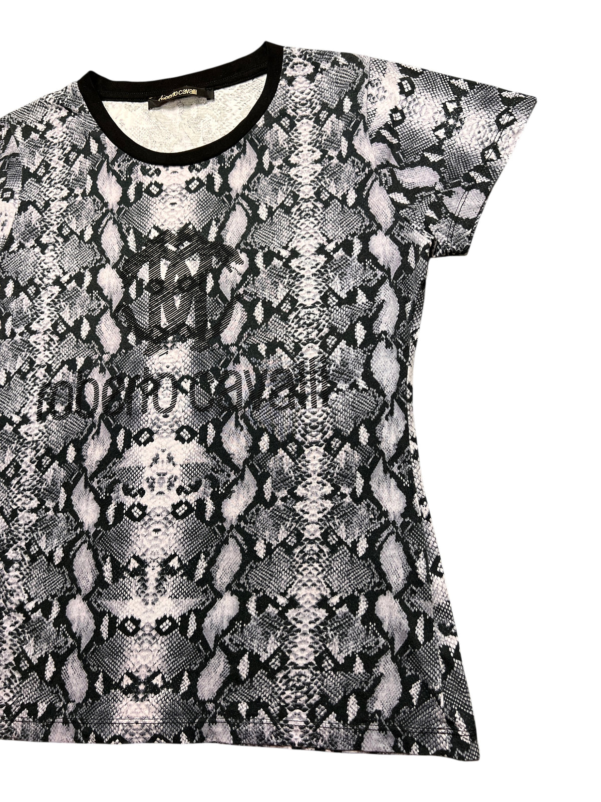Roberto Cavalli Python Print Logo T-Shirt Women's XS