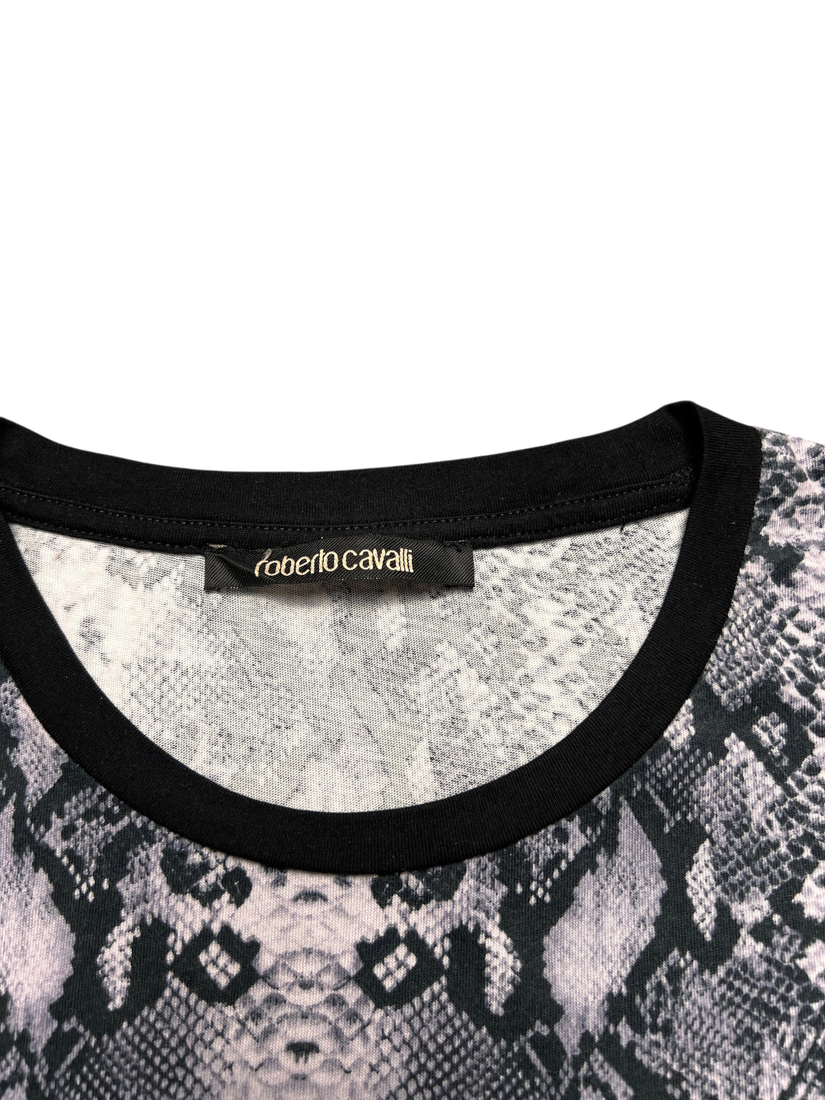 Roberto Cavalli Python Print Logo T-Shirt Women's XS