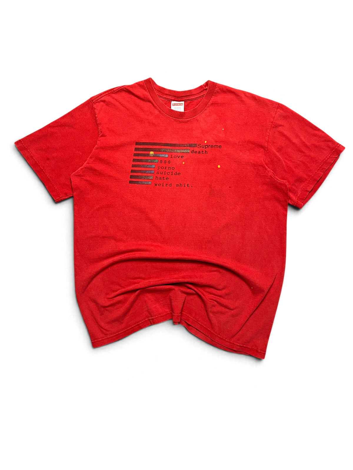 Supreme Chart Tee SS18, red, size M