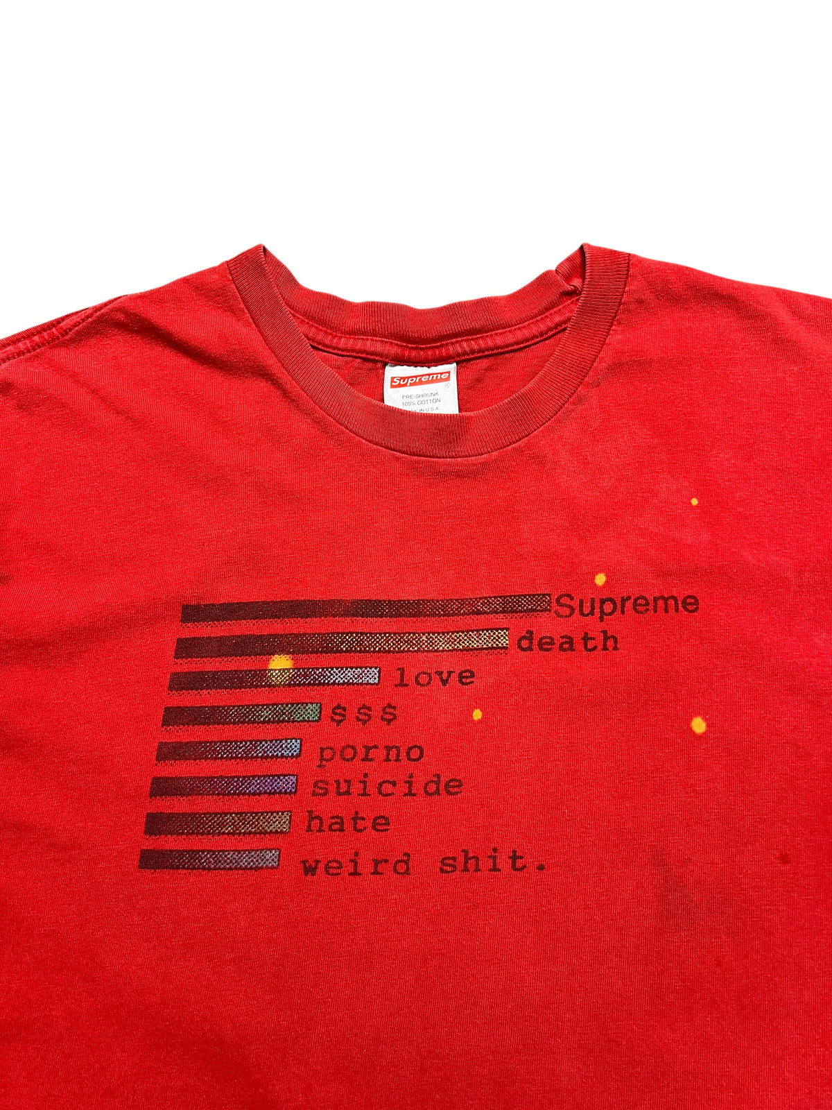 Supreme Chart Tee SS18 Red M